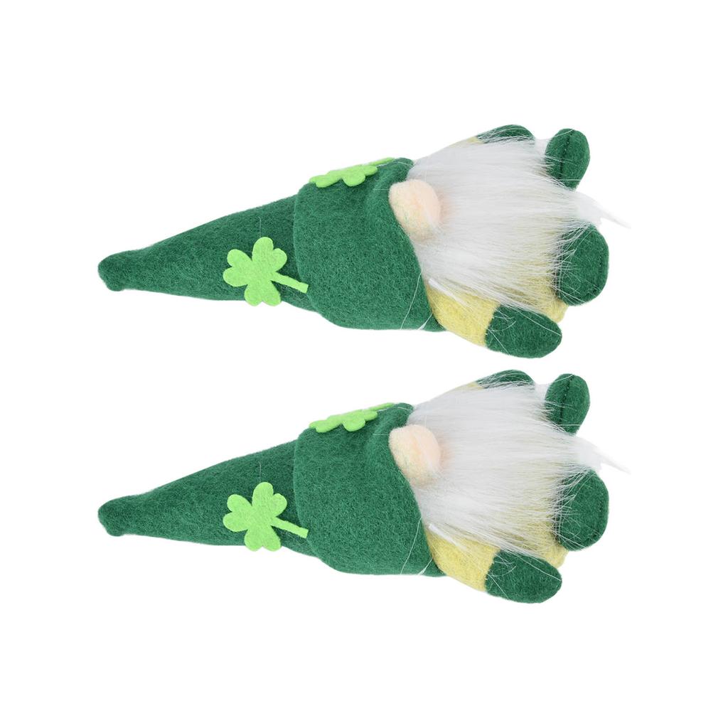 2 Stück Zwergenpuppe Handgefertigt Niedlich Gesichtslos Grüner Hut St. St. Patrick's Day Ornament Plüsch Zwergpuppe für Sofa Esstisch(Männer