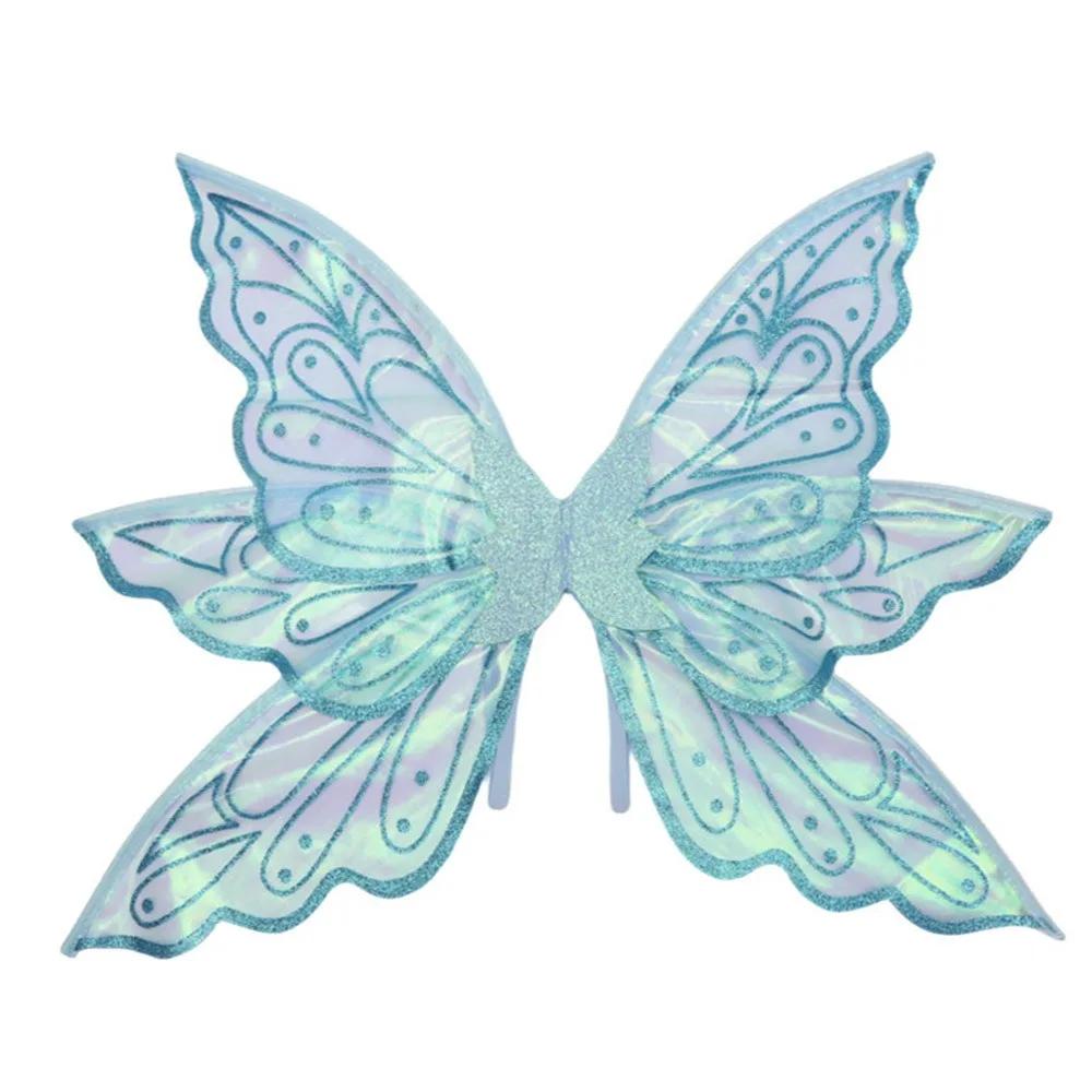 Fairy Wings Organza Butterfly Wings for Girls Sparkling Angel Wings Fairy Costume for Halloween Dress Up Party Favor Gift