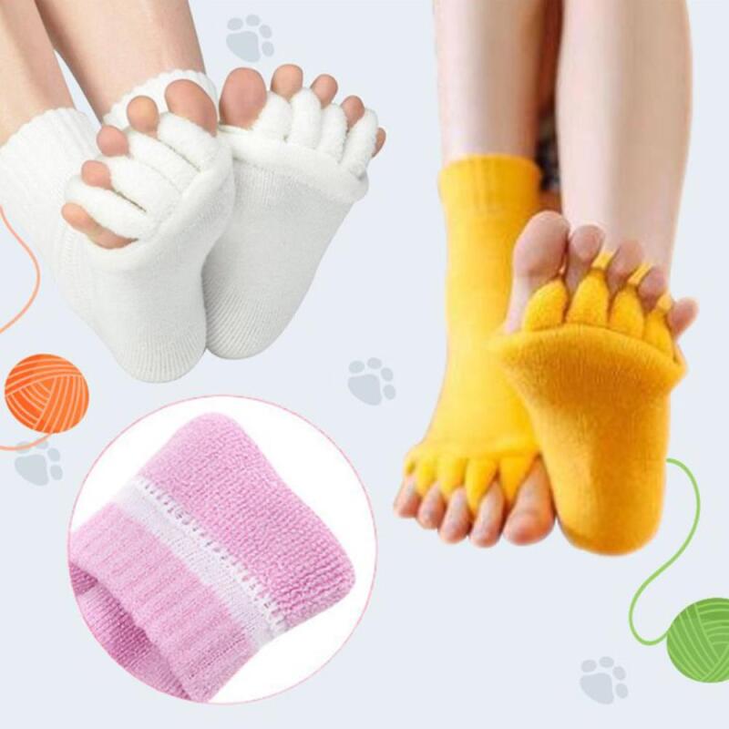 Women s pastel socks with open toe Yellow