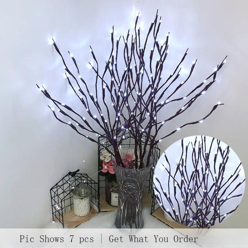 

Branch Lights 20LED Artificial Fairy Twig Lamp Vase Filler for Christmas Wedding Home Party Indoor Outdoor Romantic Decorations белый
