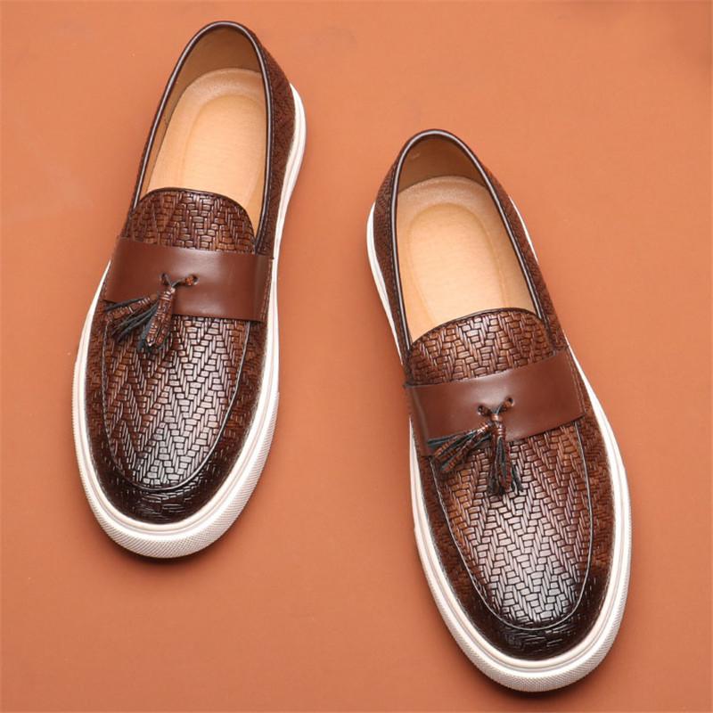 Mode Mode Neu Luxus Herren Slipper Quasten Loafer Freizeit Lederschuhe Männlich Walking Sneakers Tenis Masculino Zapatos Hombre
