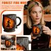 Forest Fire Mug, 3D Vintage Outdoor Coffee Gifts Cup Mug For Camping Kitchen,Nature Lovers Mountain Hiking Cryptid Believers Nature