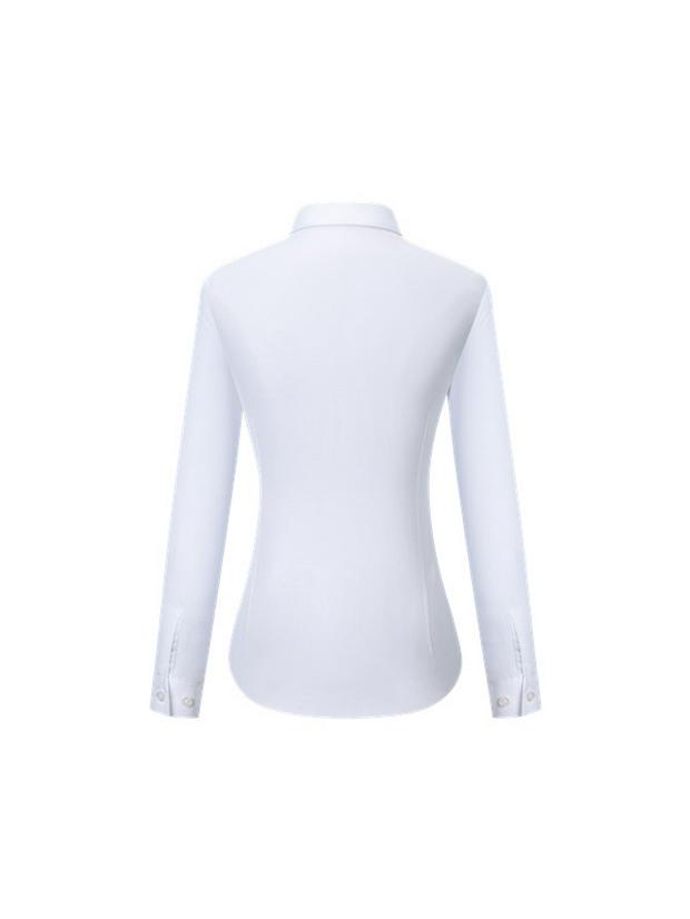 2024 Unisex Bamboo Fiber White Non-Iron Long-Sleeve Shirt: Women's Business Style
