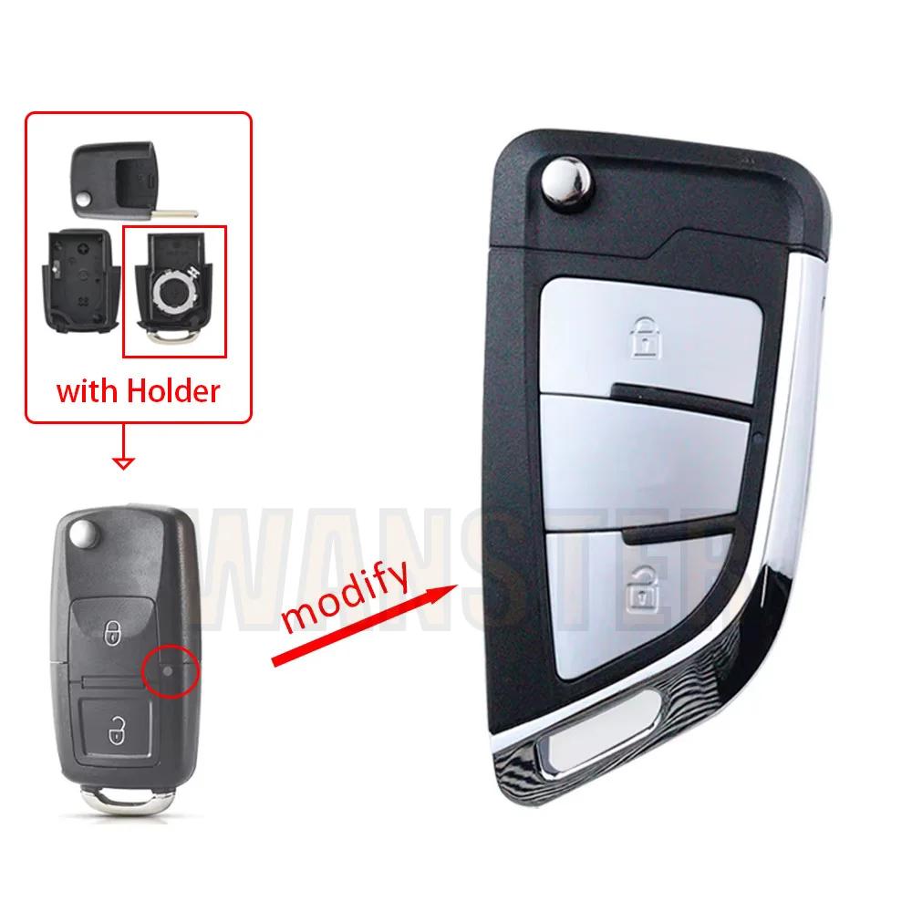 Car Key Fob Case Shell Housing for Vw B5 for Volkswagen Beetle/Caddy/Passat/Golf/Jetta/Polo/Scirocco/Tiguan/Touran/Skoda/Seat