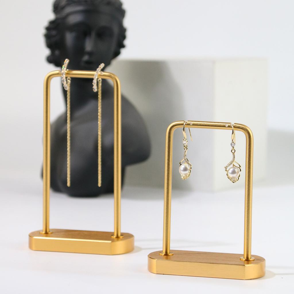 Metal Holder Finger Jewelry Earring T Bar Shelf Hanging Display Stand Ear Studs Storage Organizer Hole Rack