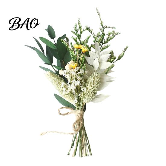 Bridal Party Floral Decor Dried Flower Boutonniere, Preserved Wedding Corsage, Rustic Natural Dry Gift Box Decoration Brooch Pin for Groom Bride