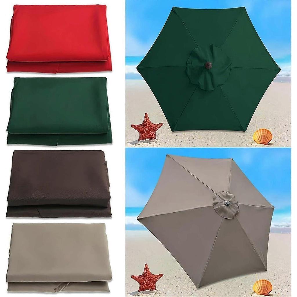 Cobertura de Reposição para Guarda-sol de Pátio de 10 Pés e 6 Varetas (Apenas a cobertura), Cobertura de Reposição Proteção UV Impermeável Mesa Externa Mercado Pátio Guarda-sol Superior