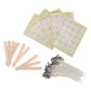 DIY 100Pcs Candle Making Kit 15cm Candle Wicks100Pcs Double Sided Wicks Stickers10Pcs Wood Wicks