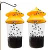 2pc Fruit Fly Trap Killer Yellow Plastic Drosophila Trap Anti Fly Fruit Fly Killer Catcher Orchard Insect Trap PestControl Tool