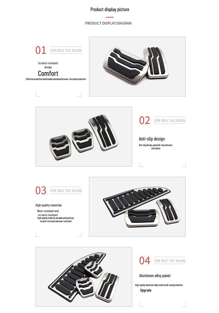 Ford Focus Original Model Non-Slip Stainless Steel Pedal Set