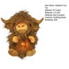 Baby Breathing Highland Cow Plush Toy with Soothing Music Light Musical Cattle Plushie Stuffed Animal Calming Doll Soother Newborn Infant