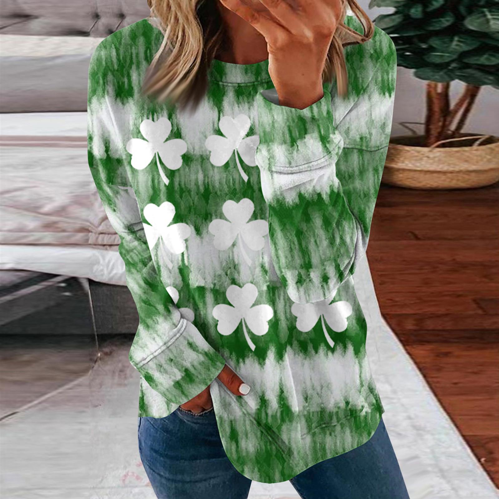 

Женский модный повседневный пуловер с круглым вырезом и длинным рукавом с принтом XL