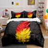 Red-and-yellow Feather Motif. Bedding Sets Duvet Cover Sets Duvet Covers Pillowcases(1 * Duvet Cover 2 * Pillowcases, Without Duvet Insert)