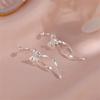 S925 Silver Ribbon Bow Stud Earrings Super Fairy Earrings Earrings