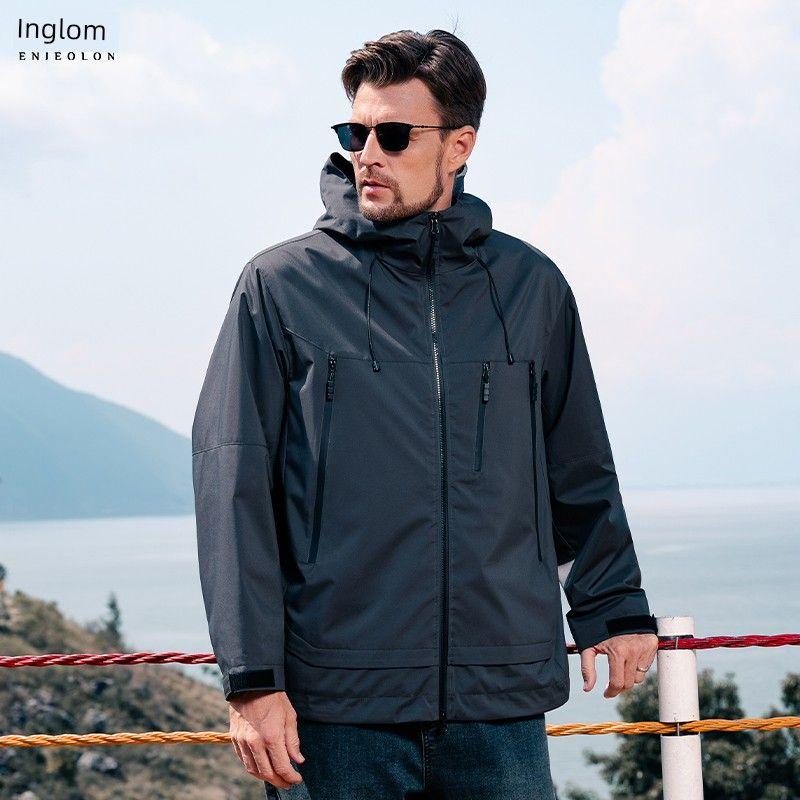 Yingjuelun 2025 Autumn and Winter Windproof Casual Hooded Jacket Men's Mountaineering Clothing Outdoor Mountain Style Urban Jacket