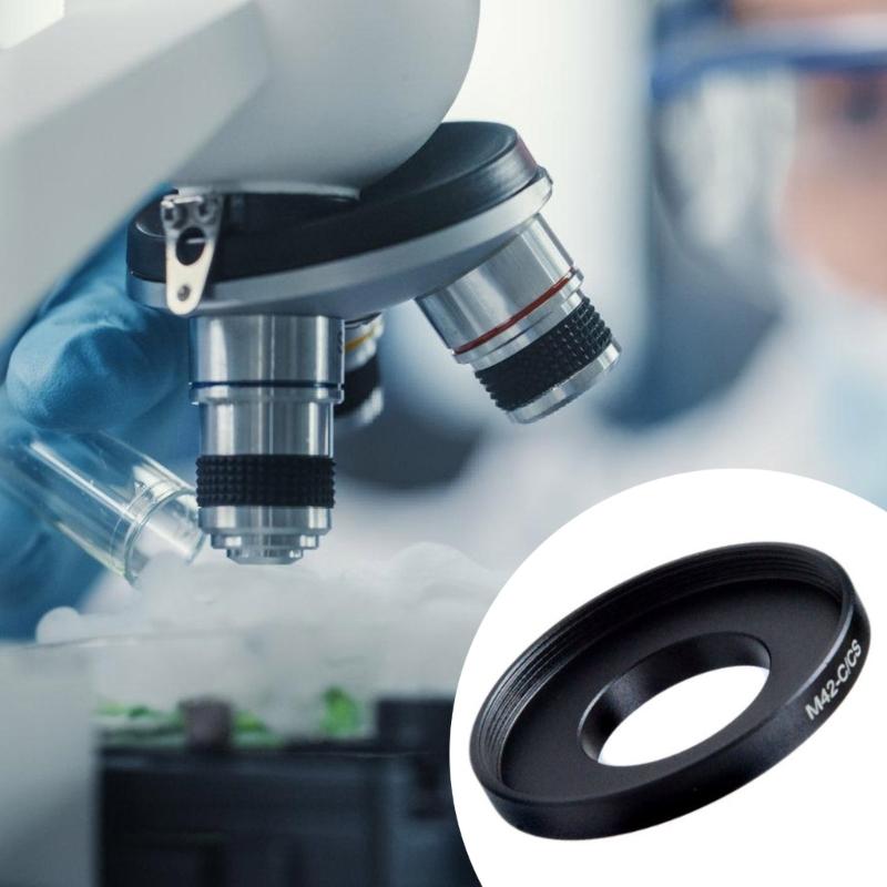 M42 To C Mount Adapter Microscope Lens Adapter Coupling Adapter Rings M42x0.75mm To C Mount Aluminum Adapter Black