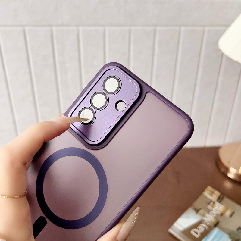 Luksusowe matowe etui magnetyczne do Samsung Galaxy A56 A55 A36 A35 A26 A16 A15 A06 A05 S25 S24 S23 Ultra Plus Pokrowiec z obsługą ładowania bezprzewodowego