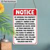 2D Flat, 1pc Notice Aluminium Sign "Enter At Your Own Risk" - 8"x12" Property Liability Warning Sign, Rustic Home & Business Decor