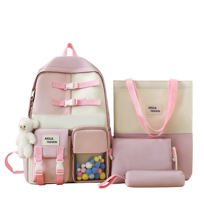 Stylish And Practical Middle School Student Backpack Spacious Cartoon Shoulder Bag For Teen Girls Breathable Nylon Material
