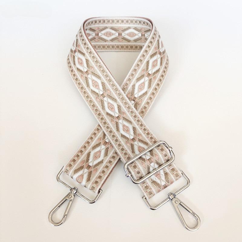 Ethnic Style Pattern Shoulder Strap Women's Backpack Accessories Multi-color Women's Bag Webbing Adjustable Widening Metal Hook
