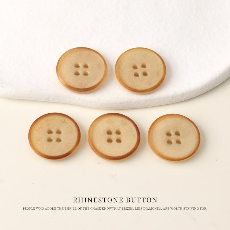 5pcs Laser Natural Fruit Buttons High-End Blazer Burnt Edge Buttons Cotton And Linen Shirt Cardigan Button Accessories