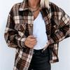 Plaid Women Shirt Autumn Loose Long Sleeve Single Breasted Pocket Female Retro Casual Lady Chemise