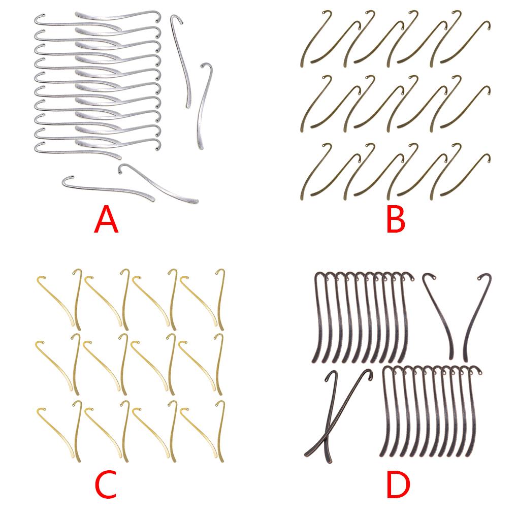 24 Pieces of Hook Bookmark Zinc Alloy Jewelry Making Book Mark Office Decoration Pendants Homemade DIY Crafts Accessories