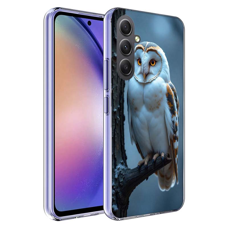 Owl in Winter Phone Case For Samsung A54 A34 A24 A14 A53 A33 A23 A13 A52S A32 A22 A12 A17 Galaxy A03S A04S A02S A42 A72 A73 A90