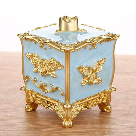 Toothpicks Box European Style Vibrant Color 3 Grids with Lid Relief Pattern Decorative Plastic All-Purpose Toothpick Cotton Swab Organizer Box Home