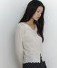 LAMINEZ Wave Point Long Sleeve Top - Cream