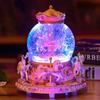 Light-Up Carousel Crystal Ball Music Box with Snowfall Effect - Perfect Christmas or Birthday Gift