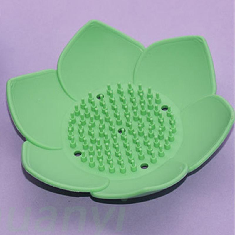 

1 шт. Силиконовая мыльница в форме лотоса, нескользящий портативный держатель для слива воды, однотонная мыльница для слива воды, аксессуары для ванной комнаты
