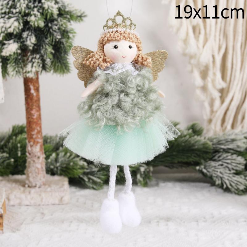 2025 Christmas Angel Dolls Plush Girl Christmas Tree Decorations for Home Navidad Ornaments Xmas Pandent New Year Gifts for Kids