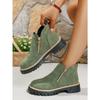 Bottes Martin Rétro à Semelle Épaisse pour Femmes Grandes Tailles Nouvelles Bottines Élégantes à Fermeture Éclair Latérale Automne & Hiver