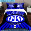 3 pezzi F.C. Set Biancheria da Letto Stampato Internazionale Milano Chiusura Copripiumino Include 1 Copripiumino & 2 Federe Set Biancheria da Letto Decorazioni per la Casa Regali