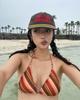 Women's Two-Piece Striped Bikini - Sexy Spaghetti Strap, Backless, Low-Waist
