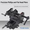 Precision Heavy-Duty Flat-Nose Pliers for Two-Way Bench Vise and Table Drill Milling