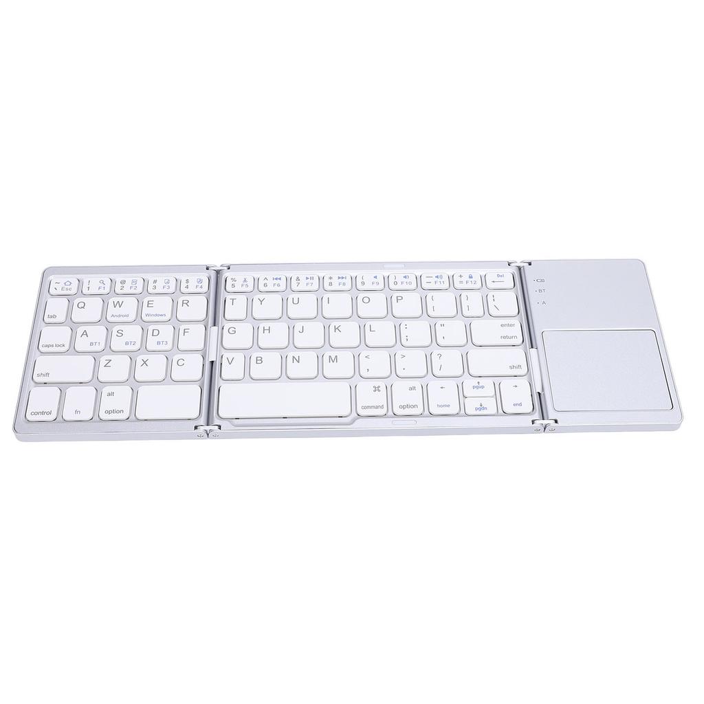 Foldable Bluetooth Keyboard Portable Triple Folding Rechargeable Wireless Keyboard with Touchpad