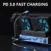 Multiport Adapter with Cooling Fan Light Hard Disk Cartridge Dock Station Type-C Dock 4K@60Hz RJ45 Card Reader