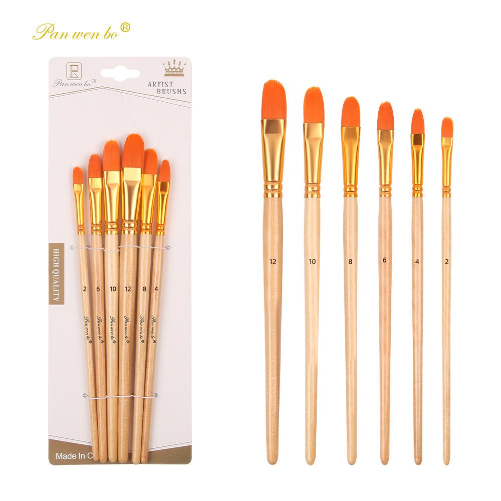 Set di 6 pennelli per pittura in nylon cross-border con gesso ad acqua e materiali artistici fai da te