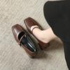 Vintage Klobige Damen Mary Jane Schuhe Damen Prägnante Slip-On Kleiderpumps Frühling Herbst Loafer Damen Leder Lolita Schuhe