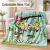 Marsupilami Custom Name Flannel Throw Blanket Soft Warm for Sofa Bed Indoor Home Use