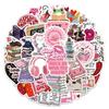 50-Pack Creative Waterproof Book Doodle Stickers for Water Bottles and Phones