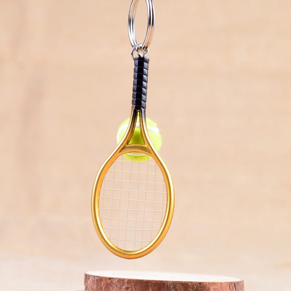 Cute Sport Mini Tennis Racket Pendant Keychain Keyring Key Chain Ring Finder Holer Accessories Gifts for Teenager KTJ