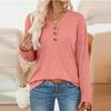 Women's Fashion Casual Long Sleeve V Neck T-Shirt Top