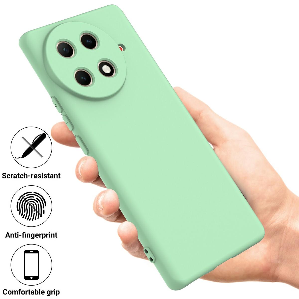 

For TECNO Camon 30S Pro 4G/30S 4G Case Liquid Silicone Anti-Scratch Phone Cover with Hand Strap Green