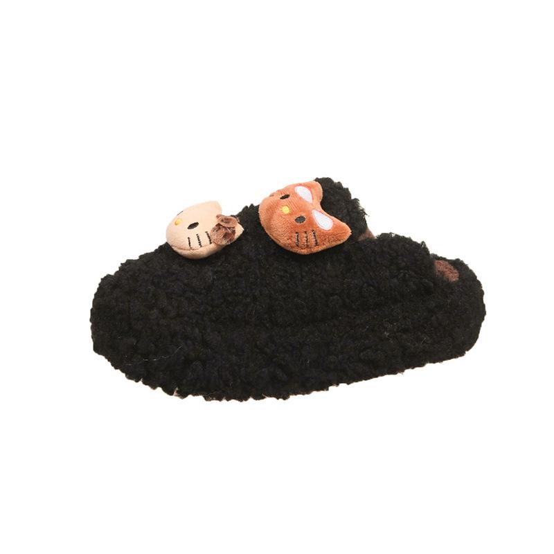 Cute bag head lamb wool slippers women's outer wear 2025 new autumn and winter thick bottom warm one pedal cotton mop