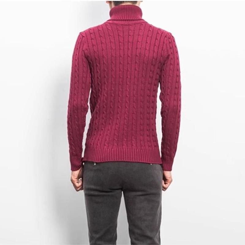 Spring and Autumn Men's Knitwear Korean Version Slim Fitting High Neck Pullover Warm Fried Dough Twists Sweater Casual Bottoming Sweater Top