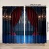 2pcs, 2D flat Drapes Gothic castle print Light Filter Holiday Decorations Use for Various room decor aesthetic