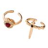Stylish Pair Of Gothic Themed Heart And Swords Rings Alloy Comfortable Fit For Everyday Use